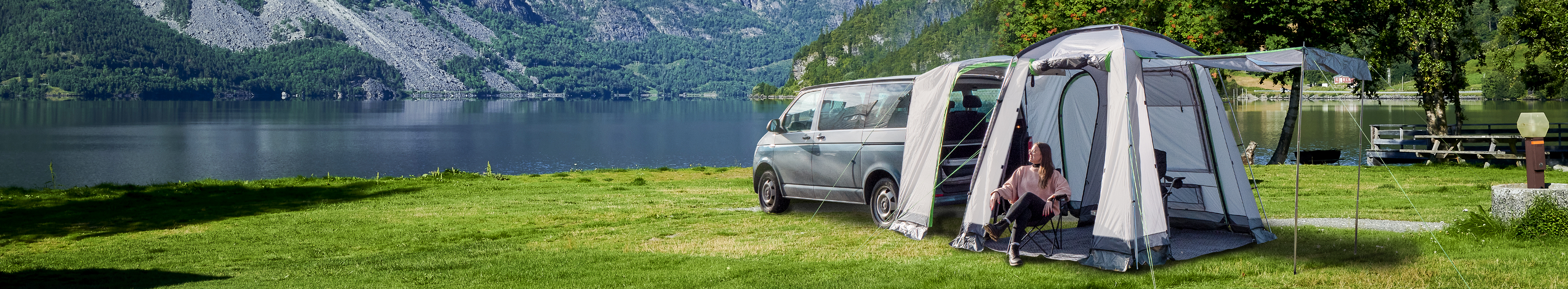 Reimo Premium Heckzelt für VW Caddy 5 ab 2021 bei Camping Wagner